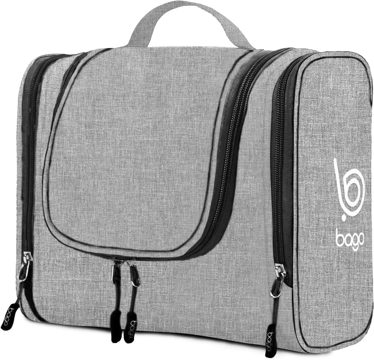 Large Waterproof Hanging Toiletry and Makeup Organizer Bag for Travel - Essential Accessories for Men and Women (Snowgray)