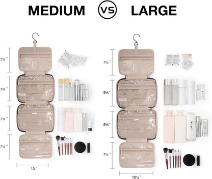 Hanging Travel Toiletry Bag 360° Hook for Full Size Bottle, Medium