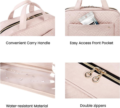 Hanging Travel Toiletry Bag 360° Hook for Full Size Bottle, Medium