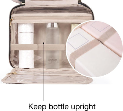 Hanging Travel Toiletry Bag 360° Hook for Full Size Bottle, Medium