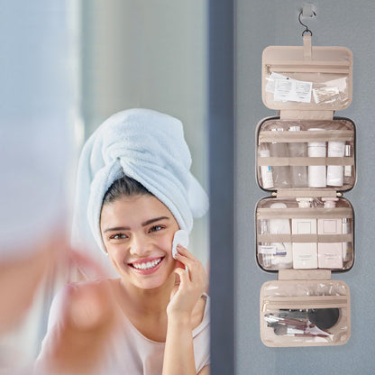 Hanging Travel Toiletry Bag 360° Hook for Full Size Bottle, Medium