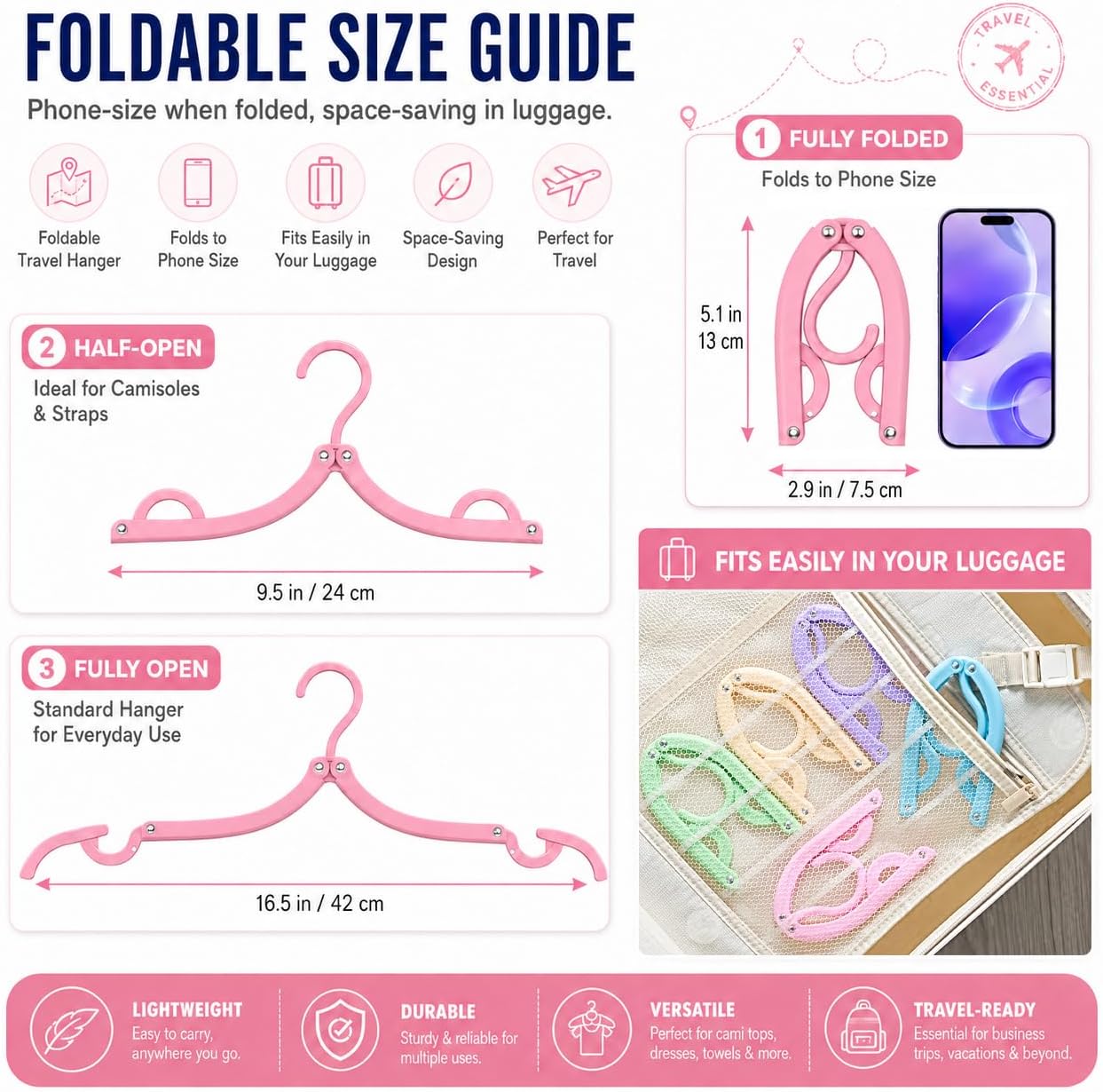 TravelEasy™ 2.0 10 - Piece Portable Folding Clothes Hangers